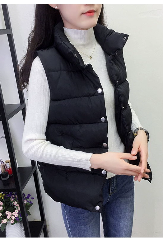 2019 thu đông mới xuống áo vest cotton nữ buông thả dày cotton phù hợp với vest hoang dã không tay áo khoác thủy triều - Áo vest