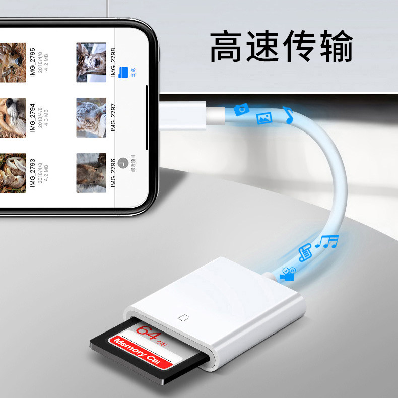 Suitable for Apple Iphone14Pro Mobile Phone iPad Tablet 12 Universal Sd Card Reader 13Mini Connection Canon Sony Camera Photo Usb3.0 Memory Tf Card Otg Memory Card