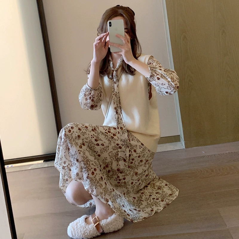 Sandro Duffy French Fragmentary Fragmentary Snow Spinner Dress Two Package Women Fall Winter Clothes