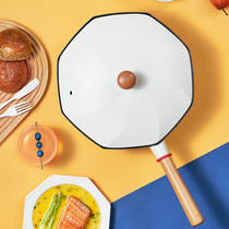 White non-stick wok cooker induction cooker pan uncoated octagonal pan maifanite non-stick pan maifanshi non-stick gas stove