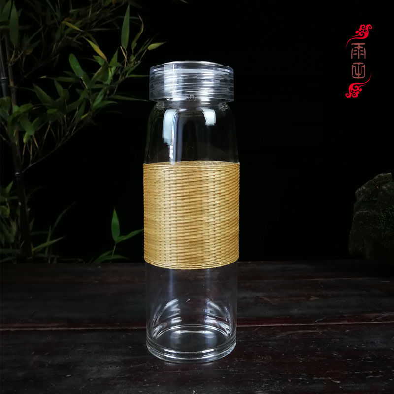 Non-Heritage Bamboo Silk Buckle Porcelain Cup Handmade Bamboo Woven Glass Cup Bamboo Water Cup Travel Cup Office Tea Cup-Taobao