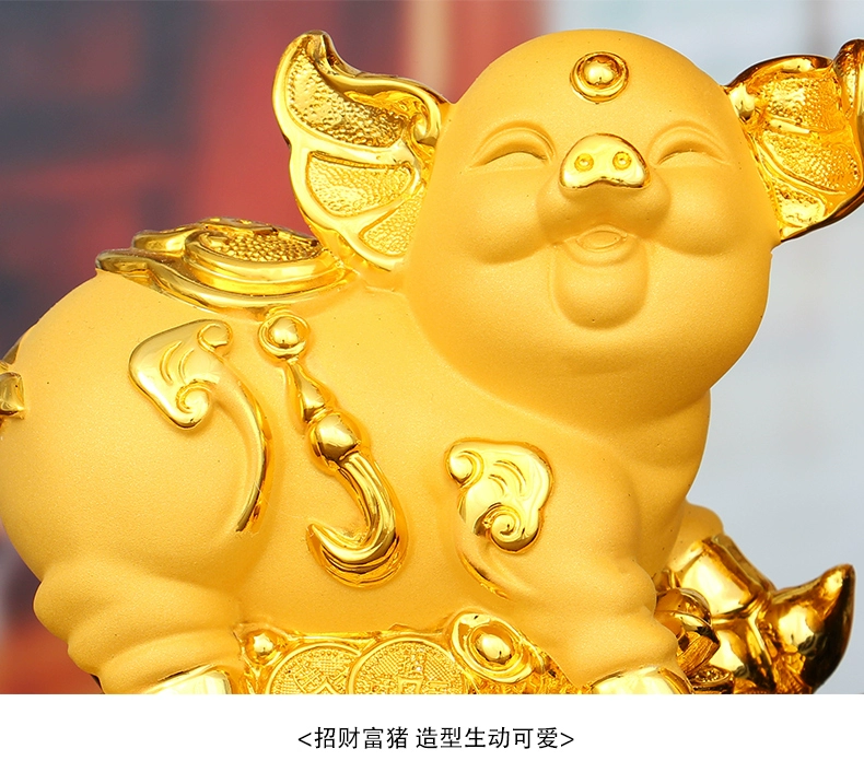 Linh vật năm mới 2019 lợn, trang trí lợn may mắn theo cung hoàng đạo Trung Quốc, một cặp trang trí thủ công mỹ nghệ cây tiền lớn - Trang trí nội thất