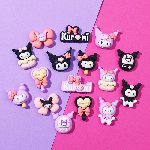 Сиреневый мультяшный кремовый набор материалов, чехол для телефона, аксессуар с аксессуарами, ручка ручной работы, заколка для волос, широкая цветовая палитра, «сделай сам»