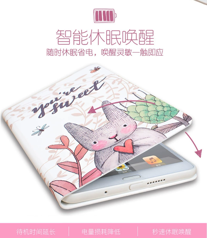 Huawei M3 8.4 inch máy tính bảng bảo vệ tay holster M3 BTV-W09 DL09 vỏ bảo vệ giảm xuống còn bao gồm tất cả phim hoạt hình biên giới điện thoại nắp gập vỏ silicon vỏ mềm giấc ngủ sau một đáng yêu bao gồm tất cả - Phụ kiện máy tính bảng bàn phím ipad mini 5