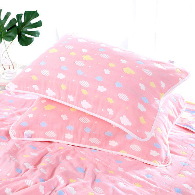 Pillowcase ເດັກນ້ອຍ pillowcase ເດັກນ້ອຍເດັກນ້ອຍບໍລິສຸດຝ້າຍ ​​gauze pillowcase ອະນຸບານ pillowcase ຫົກຊັ້ນກາຕູນ breathable sweat-absorbent