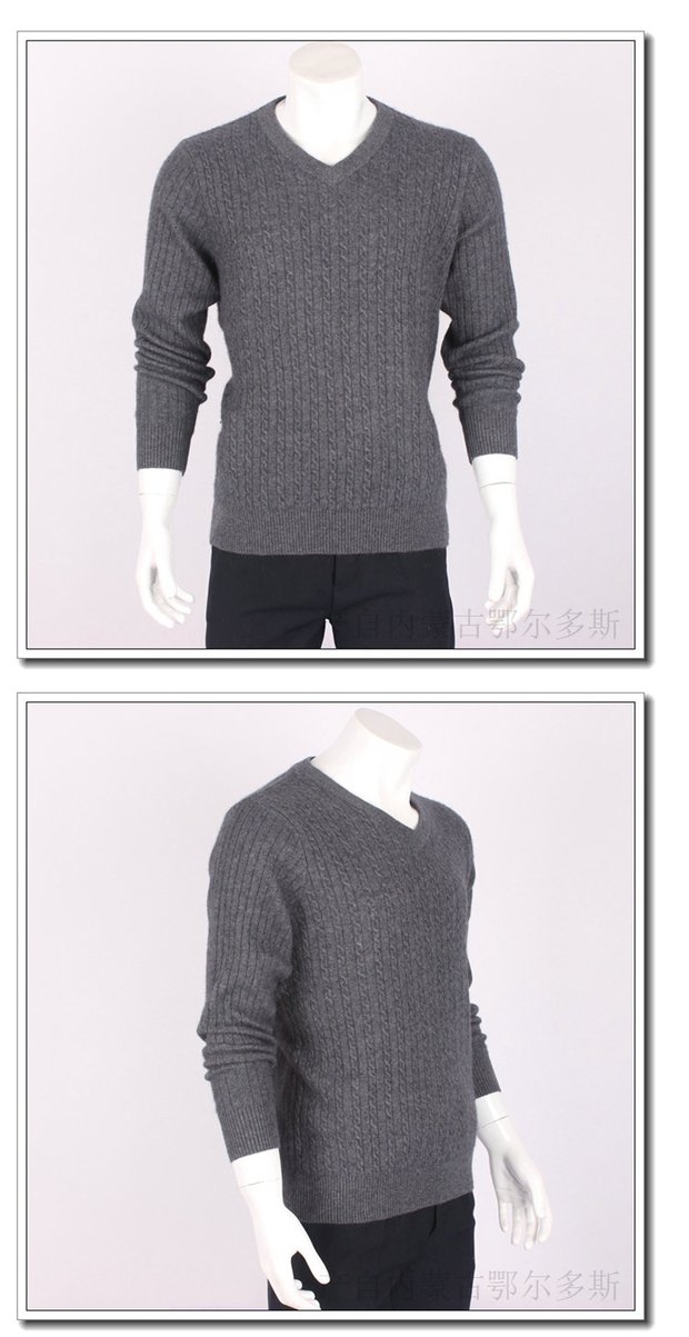 2018 new slim nam áo len cashmere tinh khiết Bộ áo len hình trái tim gà v-len dệt kim xoắn áo cổ lọ nam