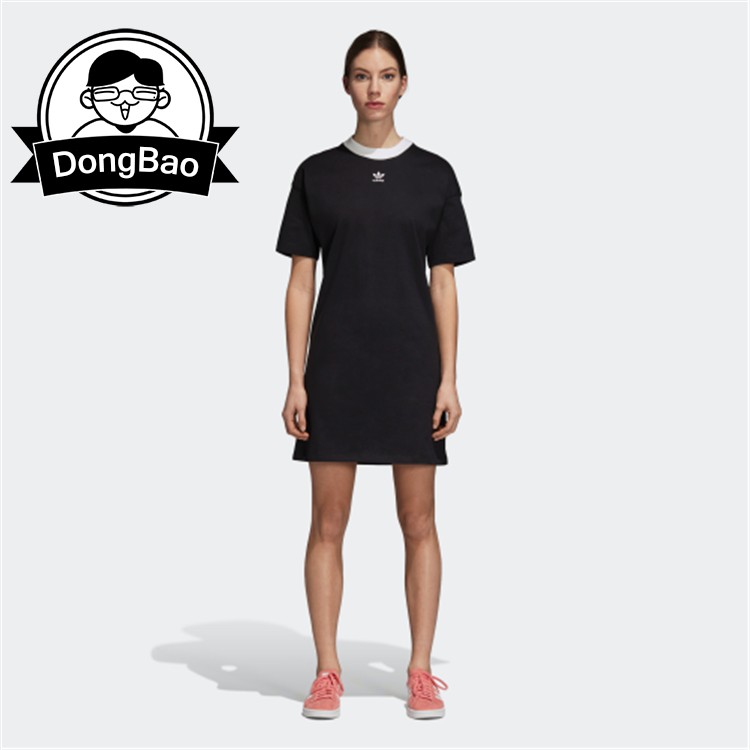 Tháng 7 ADIDAS Cỏ ba lá TREFOIL DRESS Trang phục thể thao thông thường của phụ nữ DH3195 DH3184 - Trang phục thể thao quần legging thể thao nữ