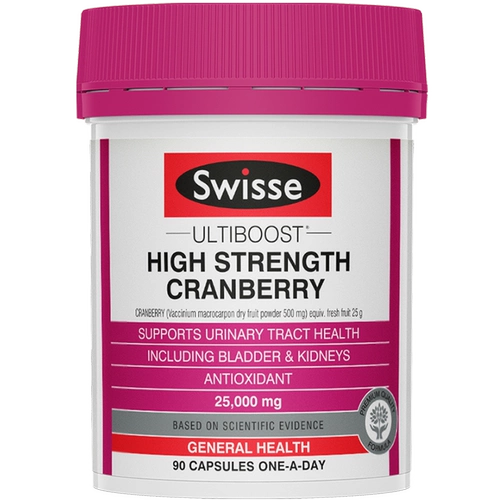 Эссенция клюквы с высокой концентрацией австралийской клюквы Swisse, 90 капсул, импортированных для ухода за женской мочевыделительной системой.