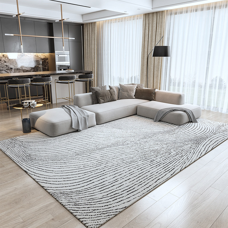 Modern minimalist Living room Carpet bedroom Home Light Extravagant Carpet Nordic Lines Ins Thickened Mat Washable Machine Wash