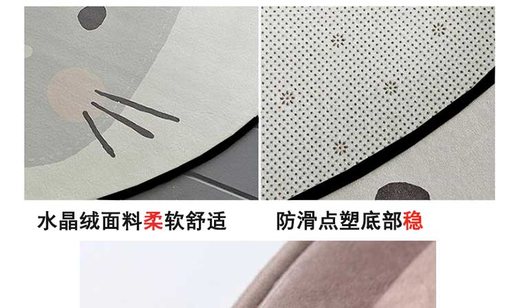 trẻ em phim hoạt hình dễ thương phòng ngủ cạnh giường ngủ thảm tròn dày ins thảm con gió leo pad rửa - Thảm thảm lót sàn phòng ngủ