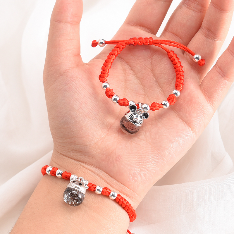 Baby fetal hair souvenir diy made zodiac cow 925 sterling silver bracelet necklace rat baby fetal hair breast milk pendant