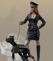 1:35 Resin Soldier World War II Army Science Fiction Theme Female Officer and Robot Dog K64