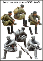 1:35 Resin Soldier World War II Soviet Machine Gunner E83