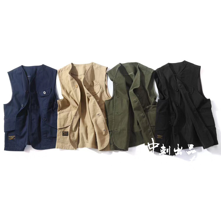 Áo khoác nam retro mới của Nhật Bản Ami mens vest nam - Dệt kim Vest áo len hàn quốc