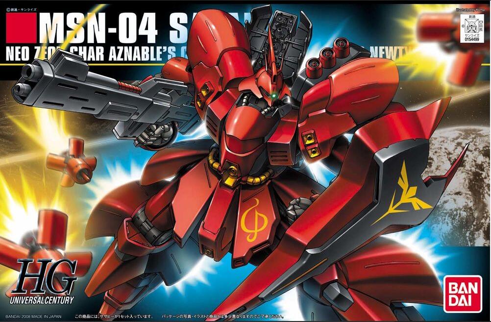 萬代HG 088 Sazabi MSN-04 沙扎比高達HGUC拼裝模型1/144
