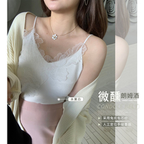 Spot toe gluten slightly intoxicated rum lace harness female microfat mm foreign air V collar knit inner lap top