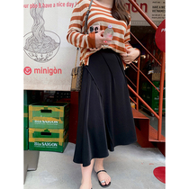 Toe tendons (spot) strolling through the Seine River design feel pleated fishtail skirt womens summer money cover thin skirt