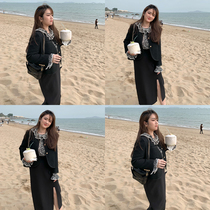 Toe tendons (spot)fat MM ruffle dress womens spring and summer temperament loose thin long sleeve shirt