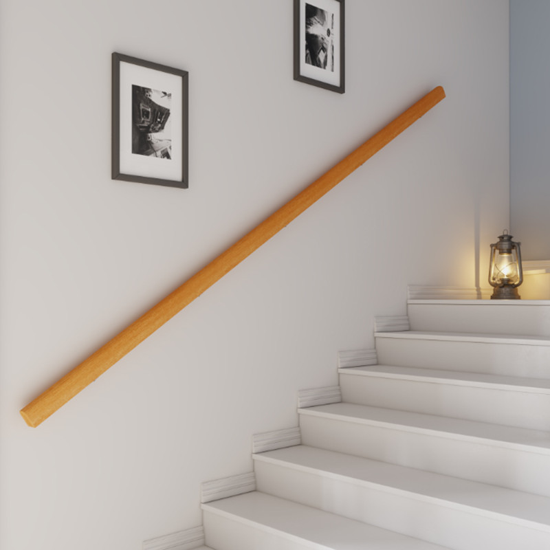 European-style solid wood staircase handrail against the wall Home children and elderly anti-slip puller kindergarten corridor parapet wooden handrail