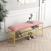 Changing Shoes Stool Home Doorway Light Lavish Creativity Net Red Entrance Door Entry Silk Suede Strip Nordic Storage Shoe Rack Can Seat