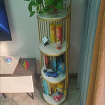 Art Sensation Shelf Round Type Iron Art Metal Light Extravagant Nordic Multilayer Marble Rock Plate Storage Cabinet Floor Type
