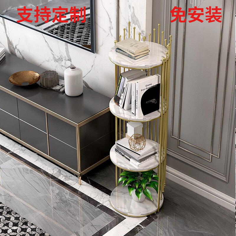 Living room shelf floor storage cabinet sofa next to TV on both sides snack net red fruit storage corner creative