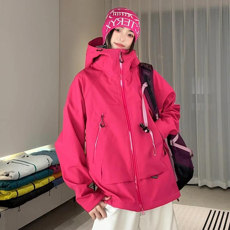 Hotsss Soft Shell Thin Fleece Jacket for Men and Women, Spring, Autumn and Winter Three-In-One Outdoor Taped Windproof and Waterproof down Jacket
