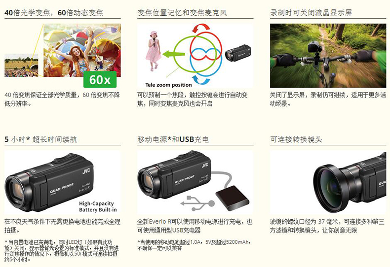 JVC Gewei Shi GZ-R420 Digital HD Home Camera cưới chuyên nghiệp máy quay gopro hero 5