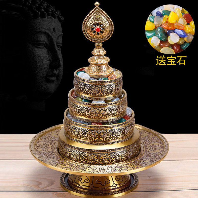 Buddha rim pure copper manza plate carving Buddhist supplies Buddhist hall Seven Treasure Manza Nepalese craft mancha romanda plate