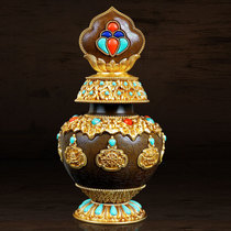 Hui Bao 8 Auspicious Pure Bronze Treasure Bottle Dragon King Treasure Bottle Of Lotus Flower Treasure Bottle For Buddha Hidden Pendulum