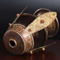 Treasure Bottle Nepal Red Copper gold Golden Sculpture Flowers Courtesy of the Pendulum High 24cm Large Number