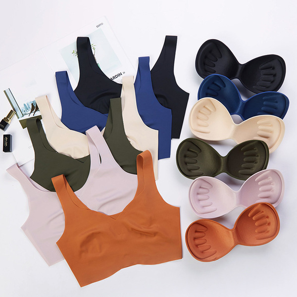 Cx6519 最便宜服装批发一片式无痕无钢圈睡眠运动文胸背心式内衣舒适 文胸 睡衣 围巾 饰品 Mks