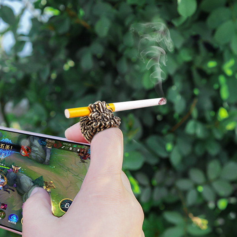 Smoking ring Creative ring Lion King Smoke Rings Clips Men's Cigarette Ring Tobacco rack