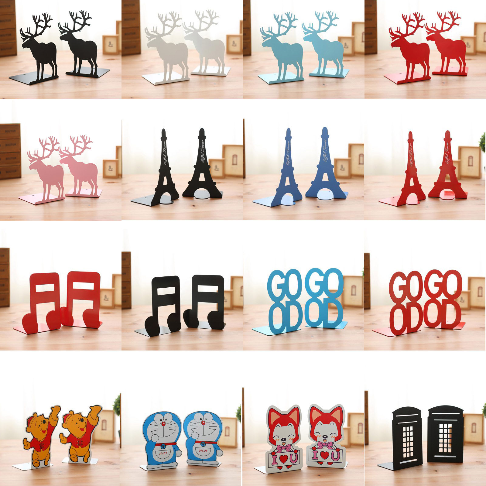 Children's men and women cartoon large number iron book stand creative thickened metal clip bookware book relying on student's book bezel character frame