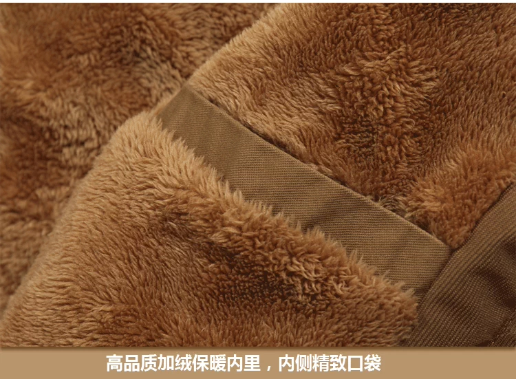 Áo khoác nam có mũ trùm đầu mùa thu đông trung dài nhung dày ấm lambswool áo khoác cotton áo khoác xuống quần áo cotton