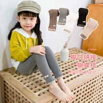 Childrens Bottom Pants Spring Autumn Girl Slim Fit White Outwear Pants Slim Fit Comfort With Elastic Butterfly Knot Tight Fit Pants