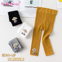 Baby girl leggings spring and autumn children pantyhose cotton thin girl ankle-length pants socks vertical bar rabbit cloud socks