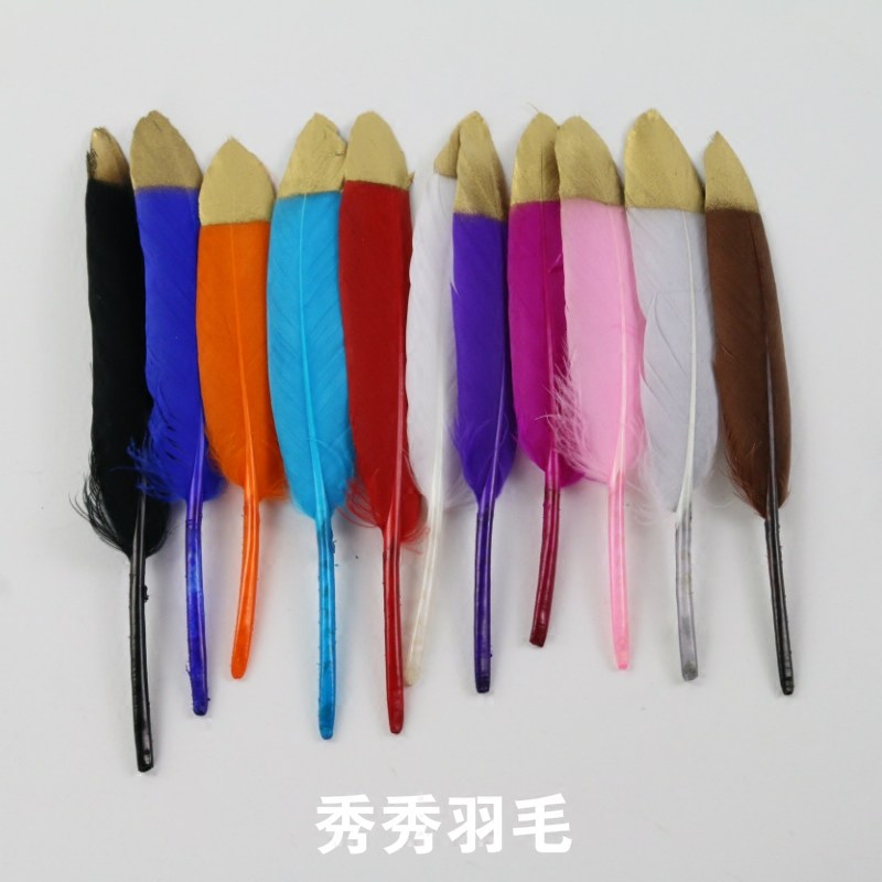 New product Color small straight knife Gradual Layer Bicolor Feather Goose DIY Ornament Accessories handmade material 10 Root
