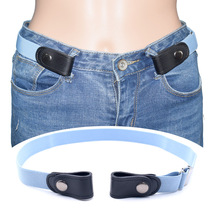 Male and female belt lazy people elastic belt invisible belt universal pants snap belt adjustable length