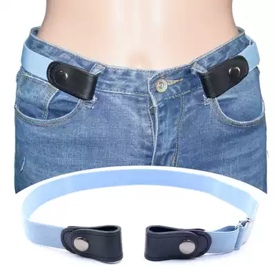 Male and female belt lazy people elastic belt invisible belt universal pants snap belt adjustable length