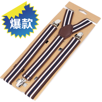 British strap clip strong three clip suspenders female mens casual shoulder strap clothing accessories photo sling strap