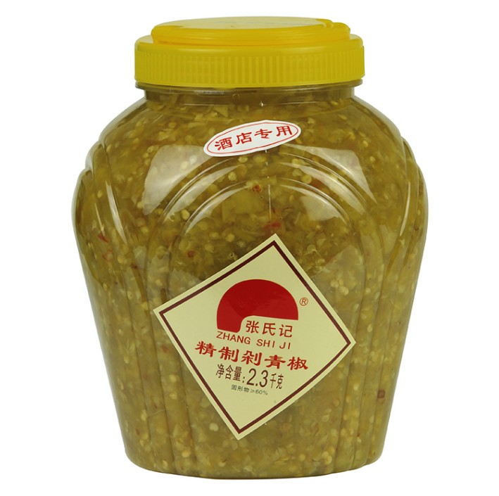 Zhang Chenghai refined chopped pepper 2300g X6 green pepper pepper cut pepper head cut fish head cooking ready to cook