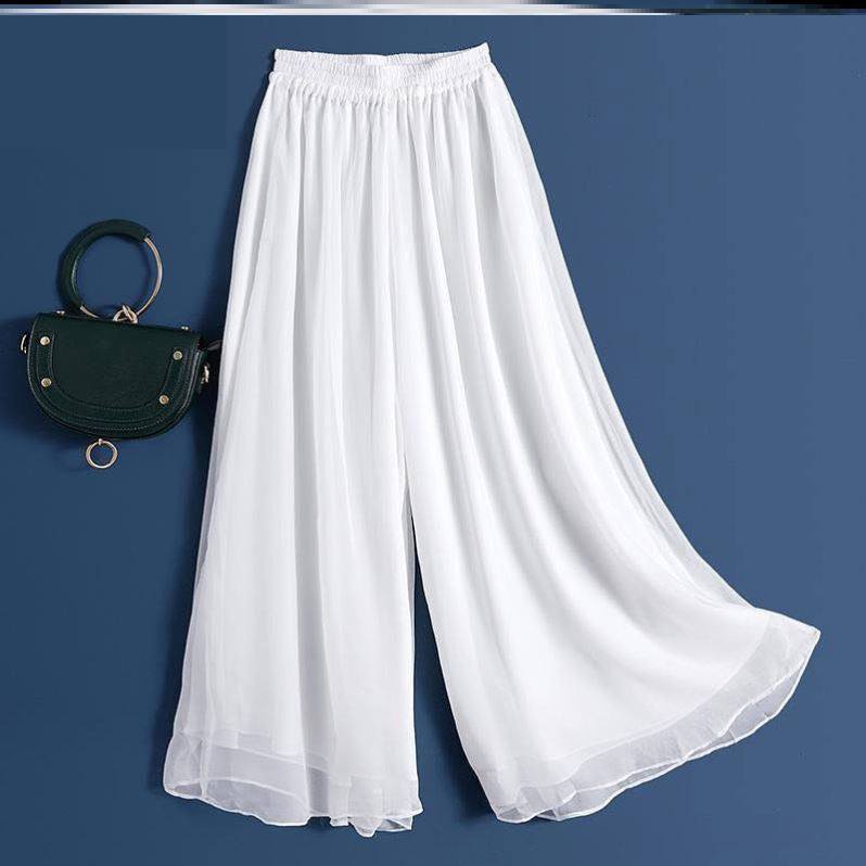 Classical dance white pants Modern white dance skirt skirt practice pants men and women adult loose tulle skirt