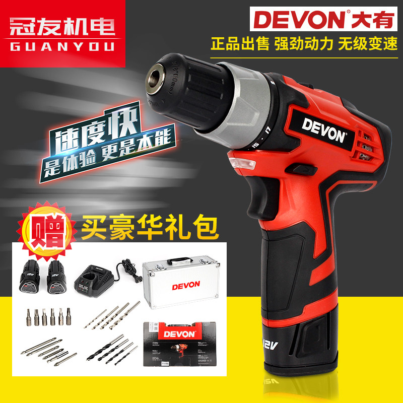 DEVON is great 12V charging drill power tool Screwdriver Lithium Electric Drill Multifunction Home Driver