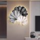 2025 new living room decoration clock high-end sofa background wall clock wall hanging ginkgo leaf luminous clock