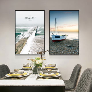 Modern Minimalist Living Room Decorative Painting, Creative Two-Panel Dining Room Hanging Painting, Sofa Background Wall, Nordic Style Warm Mural