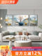 Living room decorative painting, modern minimalist sofa background wall hanging painting, light luxury mural, atmospheric wall painting, high-end triptych