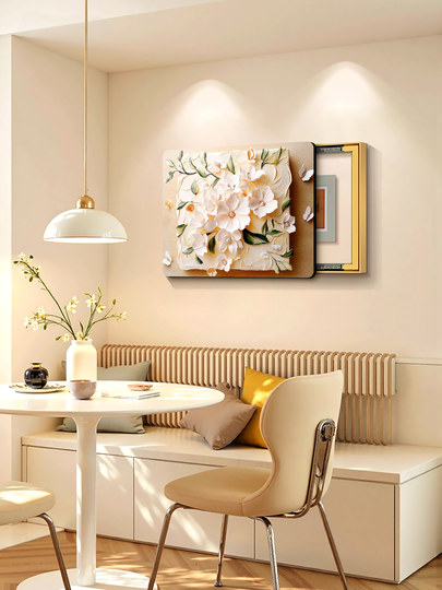 Caja de medidor minimalista moderna pintura decorativa 2025 nueva caja de distribución de interruptor de bloqueo de flores pintura colgante mural sin perforaciones