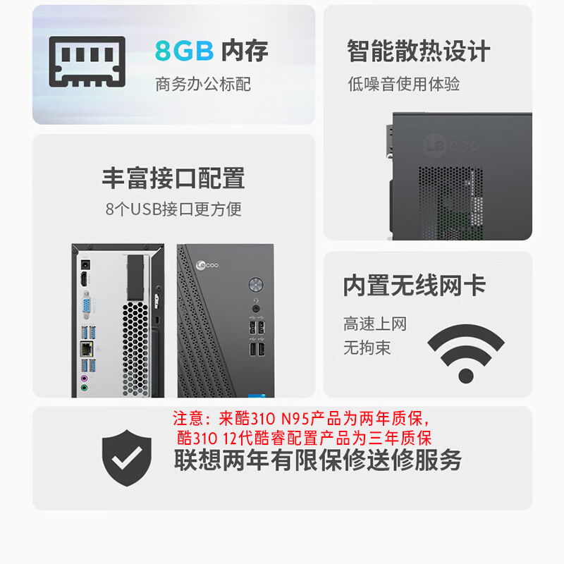 Lenovo Lecoo 310 Desktop Computer Host for Office, Personal and Business Use, I5-13420H