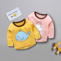 Girls T-shirt cotton baby long sleeve 2019 new foreign style autumn winter cartoon coat baby childrens base shirt